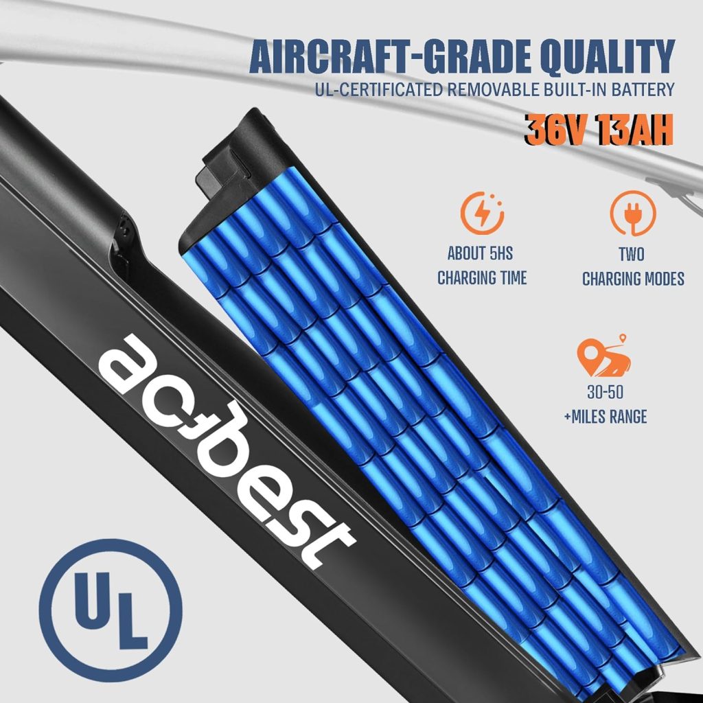 Core Electric Bike for Adults -468Wh Removable Built in Battery, 350W(Peak 500W) Brushless Motor Mountain Ebike, 26X2.1 Tire Step Over Bicycle with 7 Speed, Max 50 Miles, Commute E Bikes