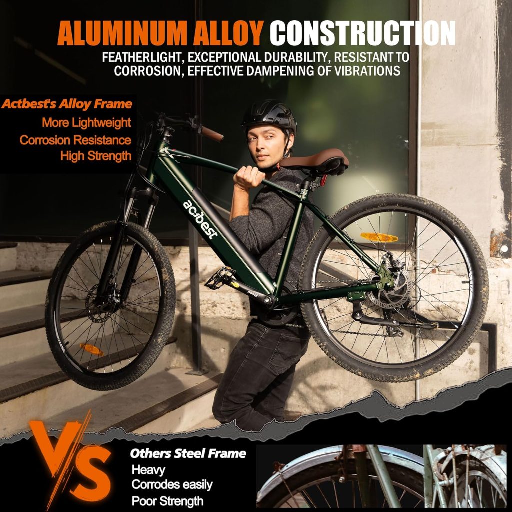 Core Electric Bike for Adults -468Wh Removable Built in Battery, 350W(Peak 500W) Brushless Motor Mountain Ebike, 26X2.1 Tire Step Over Bicycle with 7 Speed, Max 50 Miles, Commute E Bikes