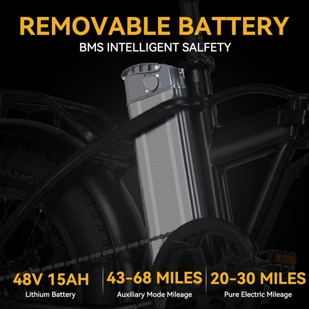 EBKAROCY Electric Bike for Adults 20 Fat Tire, 750W Motor 48V 15AH Battery, 30MPH Speed for Folding Electric Bike, Ebike with Shimano 7 Speed, Adult Electric Bicycles for Commute Mountain Beach Snow