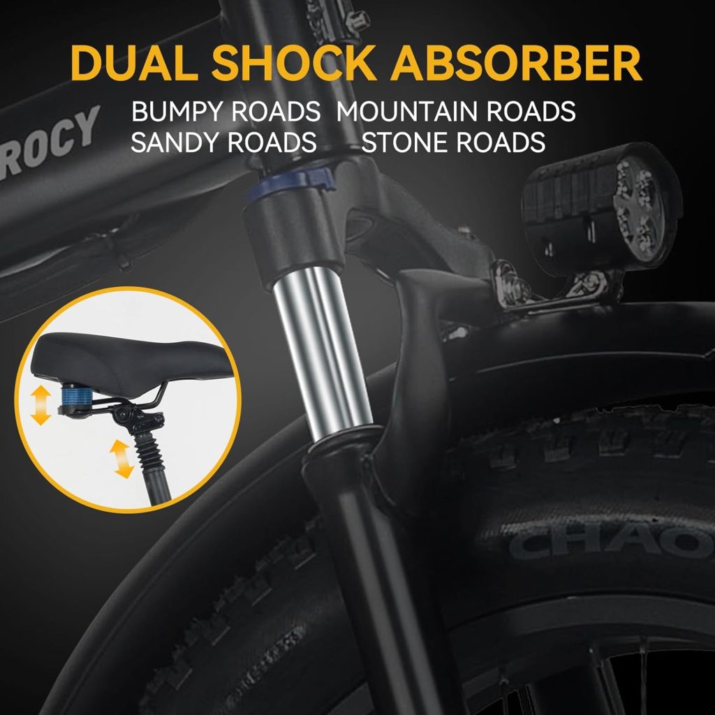 EBKAROCY Electric Bike for Adults 20 Fat Tire, 750W Motor 48V 15AH Battery, 30MPH Speed for Folding Electric Bike, Ebike with Shimano 7 Speed, Adult Electric Bicycles for Commute Mountain Beach Snow