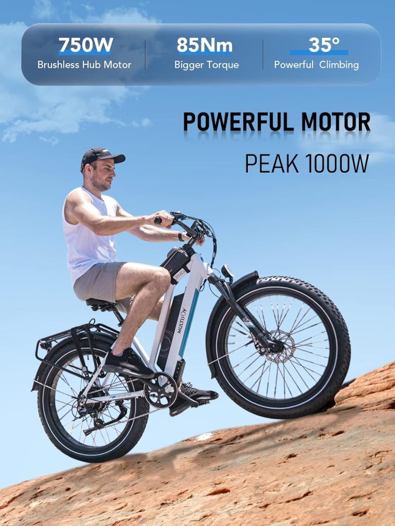 Electric Bike for Adults,Upgraded 48V 20Ah Removable Battery,Peak 1000W Powerful Motor,70Mi Long Range,26x4 Fat Tire,UL Certified 7-Speed