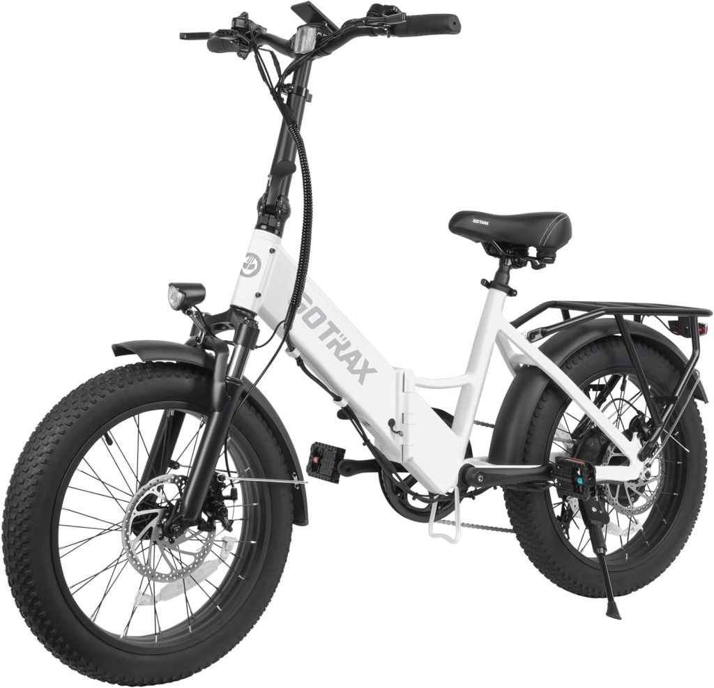 Gotrax 20 Folding Electric Bike with 55 Miles (Pedal-assist1) by 48V Battery, 20Mph Power by 500W, LCD Display and 5 Pedal-Assist Levels, Shimano 7-SpeedFront Suspension for Off-Road Bicycle Gotrax 20 Folding Electric Bike with 55 Miles (Pedal-assist1) by 48V Battery, 20Mph Power by 500W, LCD Display and 5 Pedal-Assist Levels, Shimano 7-SpeedFront Suspension for Off-Road Bicycle