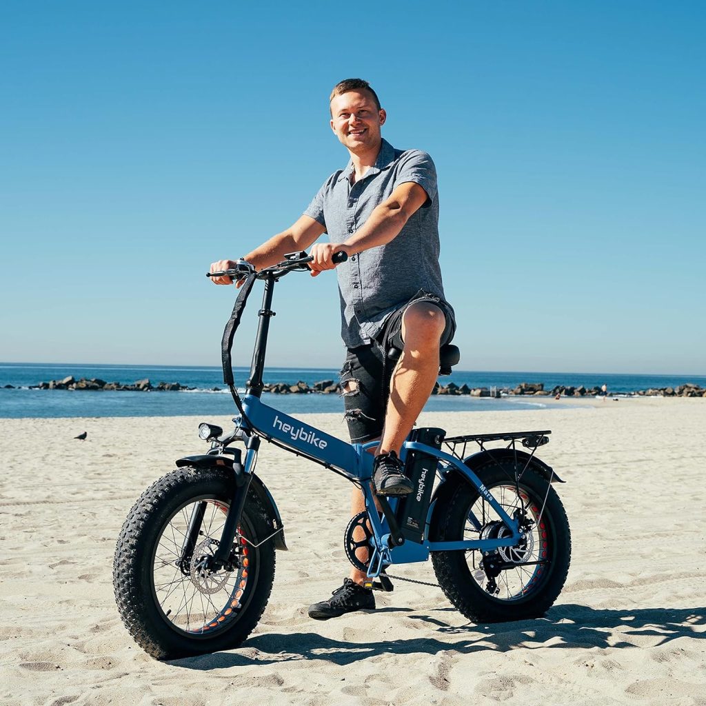 Heybike Mars Electric Bike for Adults with 850W Peak Motor, 600WH Removable Battery, Foldable 20 Fat Tire Ebike up to 50 Miles a Range with Full Suspension
