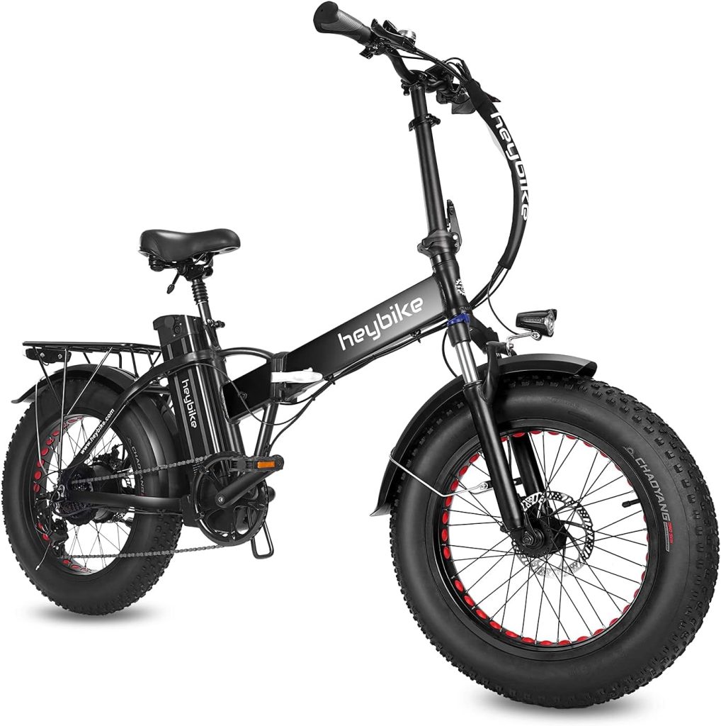 Heybike Mars Electric Bike for Adults with 850W Peak Motor, 600WH Removable Battery, Foldable 20 Fat Tire Ebike up to 50 Miles a Range with Full Suspension