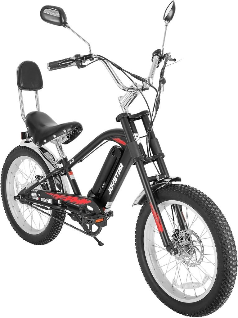 JOYSTAR 20 Electric Bike, Motorcycle Ebike with 250W Brushless Motor, 20x3.0 Fat Tire Cruiser E-Bike for Adults, Chopper Style Electric Bicycle JOYSTAR 20 Electric Bike, Motorcycle Ebike with 250W Brushless Motor, 20x3.0 Fat Tire Cruiser E-Bike for Adults, Chopper Style Electric Bicycle