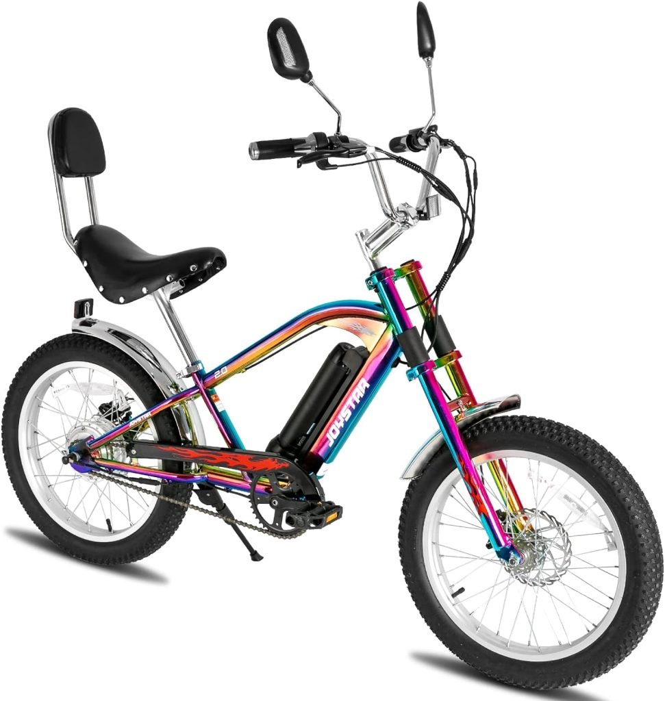 JOYSTAR 20 Electric Bike, Motorcycle Ebike with 250W Brushless Motor, 20x3.0 Fat Tire Cruiser E-Bike for Adults, Chopper Style Electric Bicycle JOYSTAR 20 Electric Bike, Motorcycle Ebike with 250W Brushless Motor, 20x3.0 Fat Tire Cruiser E-Bike for Adults, Chopper Style Electric Bicycle