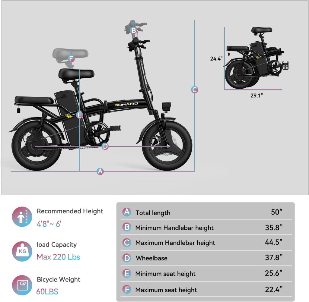 SOHAMO Electric Bicycles, 1000W Brushless Motor, 48V 20AH Removable Battery, 28Mph Max Speed Electric Bike with Derailleur, Ebike for Adults, for Women/Men