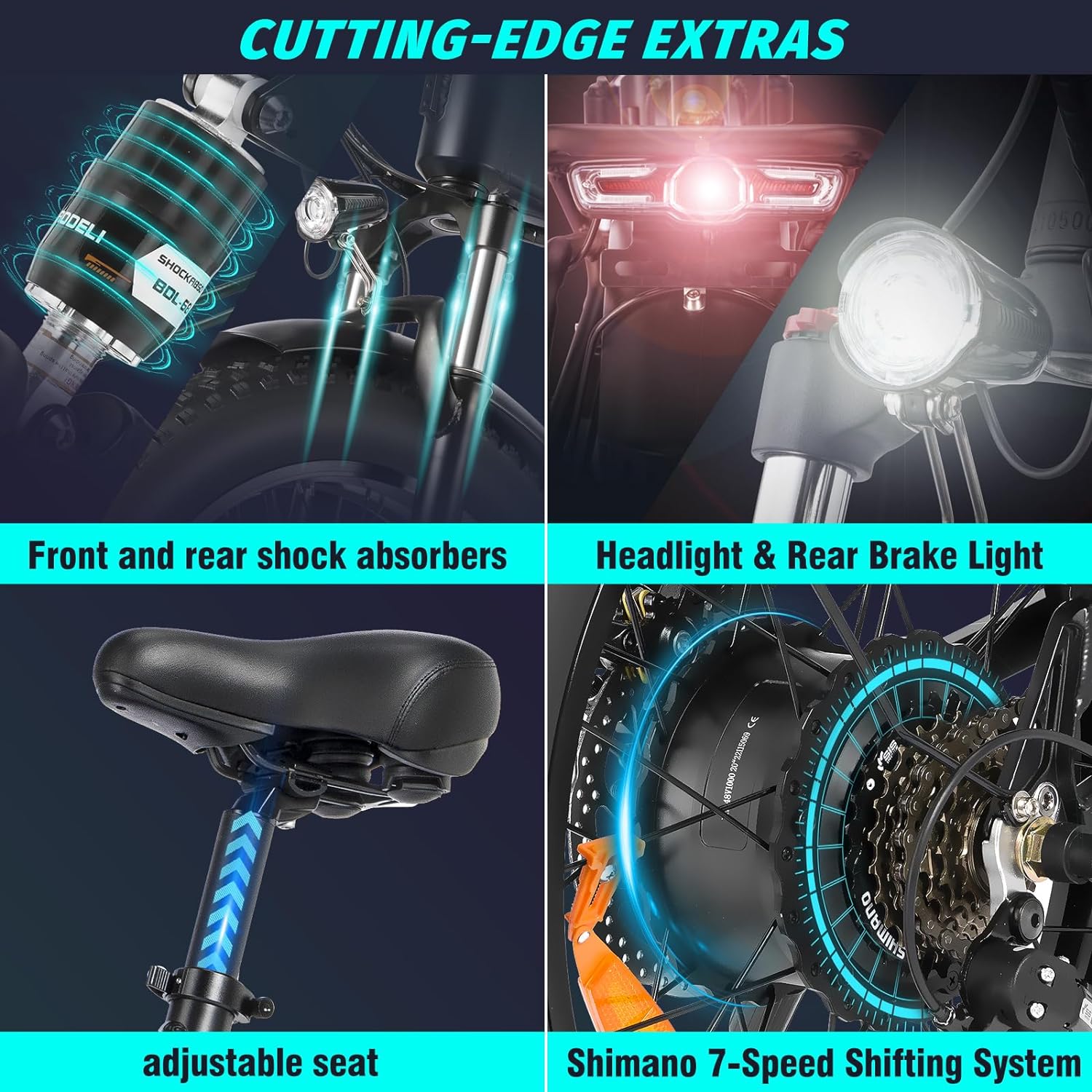 1000/1200/1500/2000W Electric Bike for Adults, 28/35MPH Foldable Ebike, 20/26 X 4.0 Fat Tire Beach Mountain Bikes 48V 20/15AH BMS Battery Adult Electric Bicycles 21-Speed