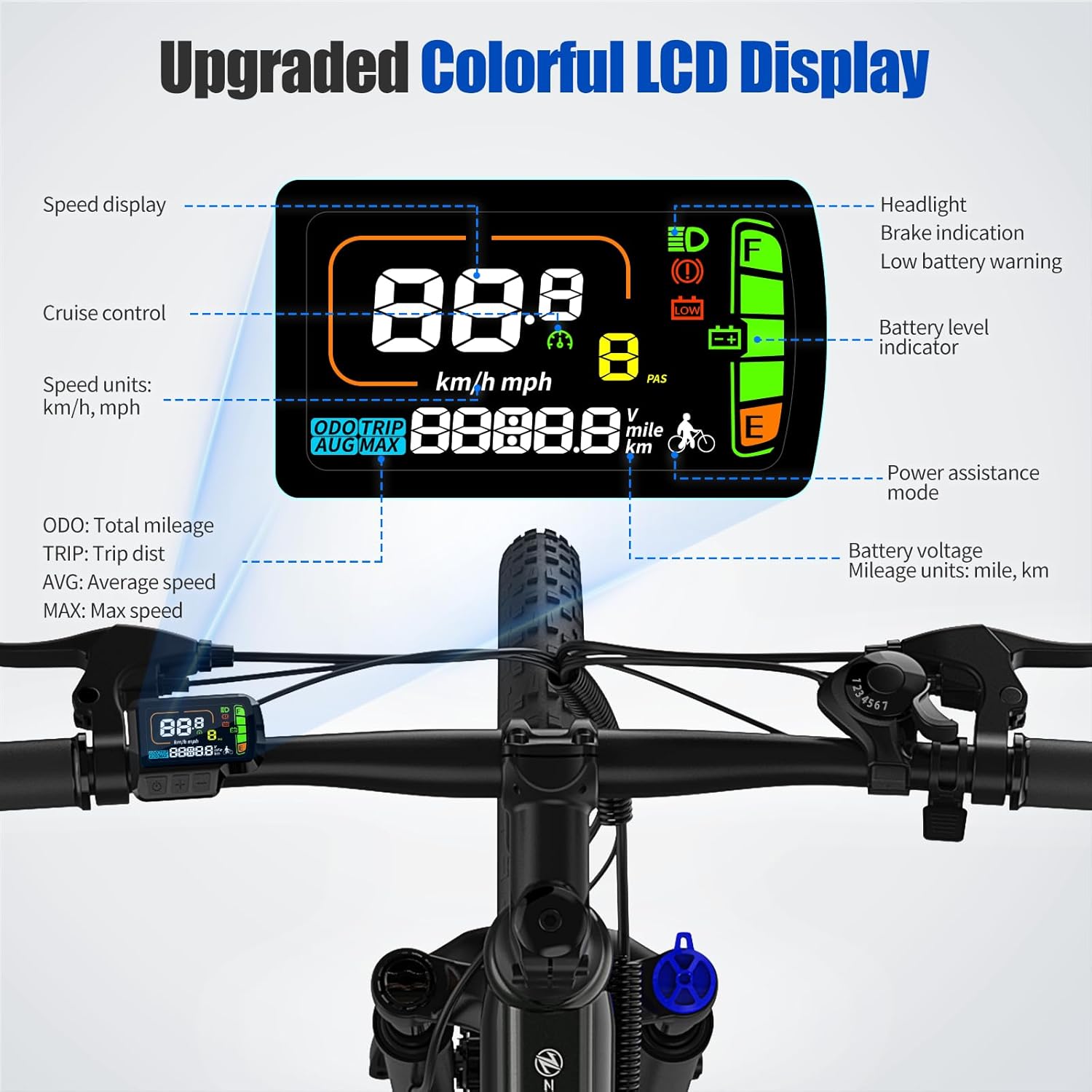 Electric Bike, 1000W Peak Motor, 26” Electric Mountain Bike, 375Wh Removable Battery, 40 Miles Range  20 Mph Step-Over Ebike for Adults, Electric Bicycle for Commute, 7 Speed