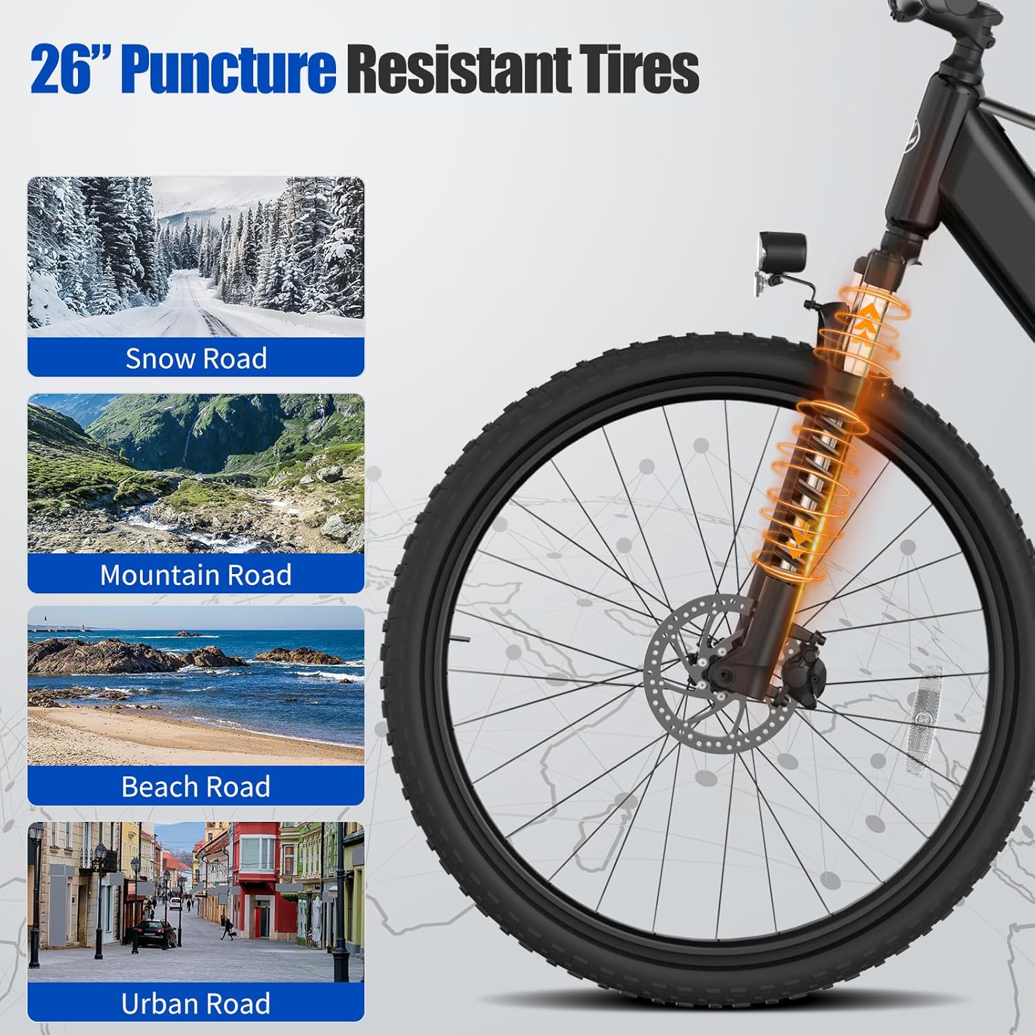 Electric Bike, 1000W Peak Motor, 26” Electric Mountain Bike, 375Wh Removable Battery, 40 Miles Range  20 Mph Step-Over Ebike for Adults, Electric Bicycle for Commute, 7 Speed