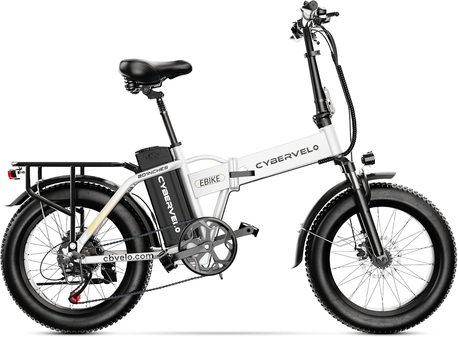 1000W Folding Electric Bike, 48V 20AH Large Removable Battery E Bike, 30+MPH, 80 Miles Max Range, 20 Fat Tire Ebikes for Adults, Adult Electric Bicycles for Long Commutes