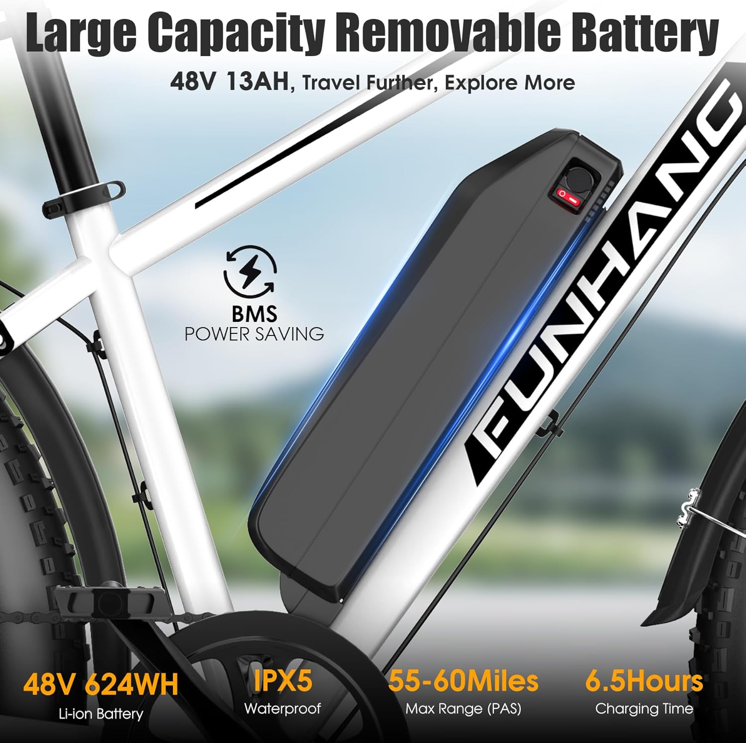 Electric Bike for Adults, Peak 1000W Ebike, 25MPH 60Miles Electric Mountain Bike, 26 Fat Tire Electric Bicycle with 48V 13AH Battery, Rear Rack, Front Suspension, 7 Speed, UL 2849 Certified Electric Bike for Adults, Peak 1000W Ebike, 25MPH 60Miles Electric Mountain Bike, 26 Fat Tire Electric Bicycle with 48V 13AH Battery, Rear Rack, Front Suspension, 7 Speed, UL 2849 Certified
