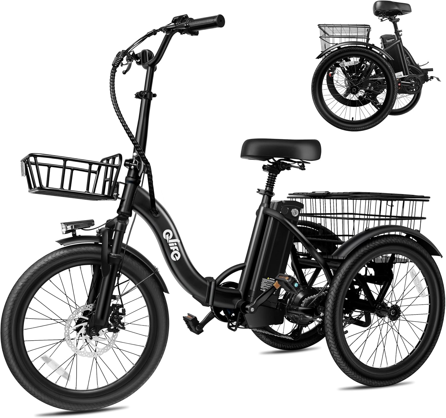Qlife Triker Electric Bike, Peak 750W Brushless Motor Folding Trike Ebike, 468Wh Removable Battery, Step-Thru 3 Wheel Electric Bicycle, Up to 50 Miles, 20 Tire Tricycle for Adults Qlife Triker Electric Bike, Peak 750W Brushless Motor Folding Trike Ebike, 468Wh Removable Battery, Step-Thru 3 Wheel Electric Bicycle, Up to 50 Miles, 20 Tire Tricycle for Adults