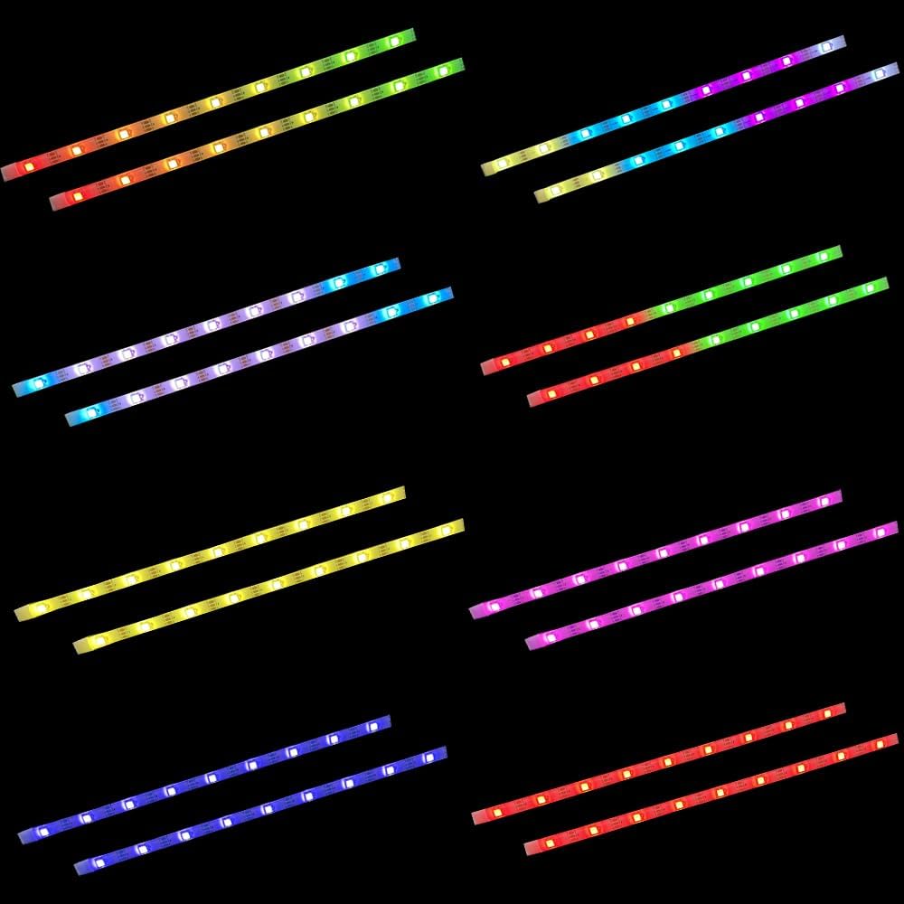 2 Strip Electric LED Bicycle Scooter Lights Night Cycling Colorful Lamp Waterproof Safety Skateboard Scooter Lights