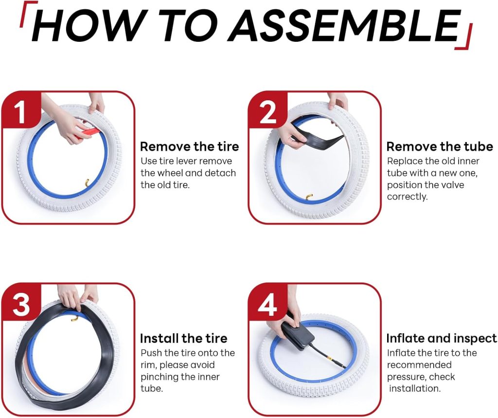 2 Pcs 14x2.125 E-Bike Tubes with Angled Schrader Valve Stem 14 x 2.125 Electric Bicycle Tubes Compatible with 14 x 2.125 E-Bike Bicycle Tires, Electric Scooters