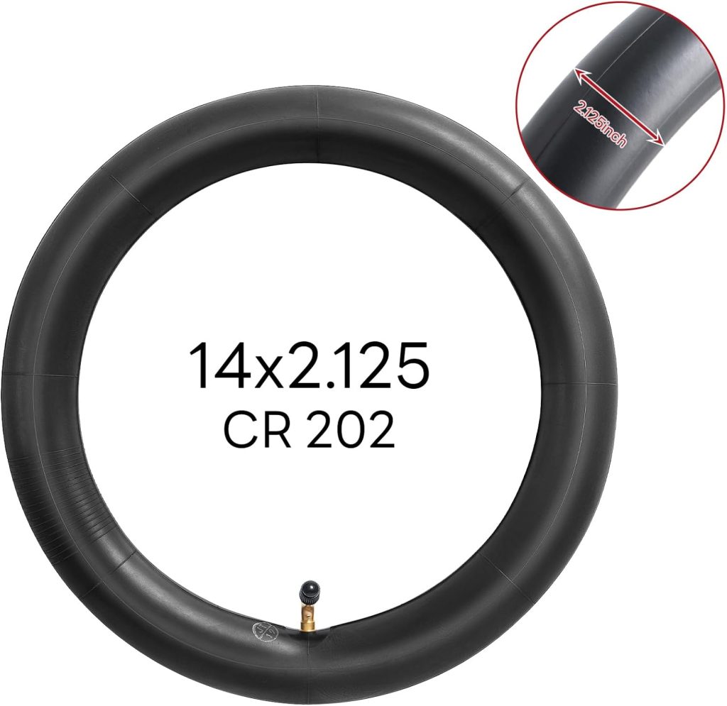2 Pcs 14x2.125 E-Bike Tubes with Angled Schrader Valve Stem 14 x 2.125 Electric Bicycle Tubes Compatible with 14 x 2.125 E-Bike Bicycle Tires, Electric Scooters