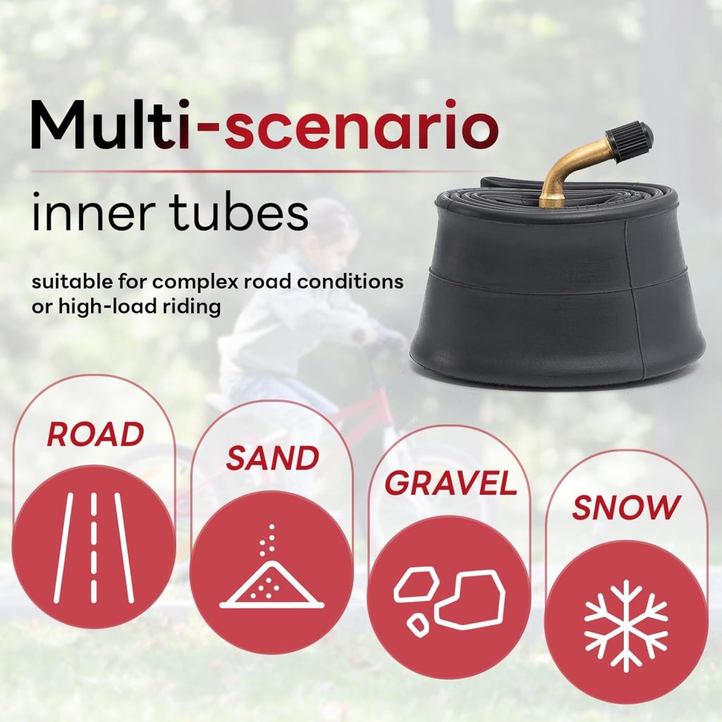 2 Pcs 14x2.125 E-Bike Tubes with Angled Schrader Valve Stem 14 x 2.125 Electric Bicycle Tubes Compatible with 14 x 2.125 E-Bike Bicycle Tires, Electric Scooters