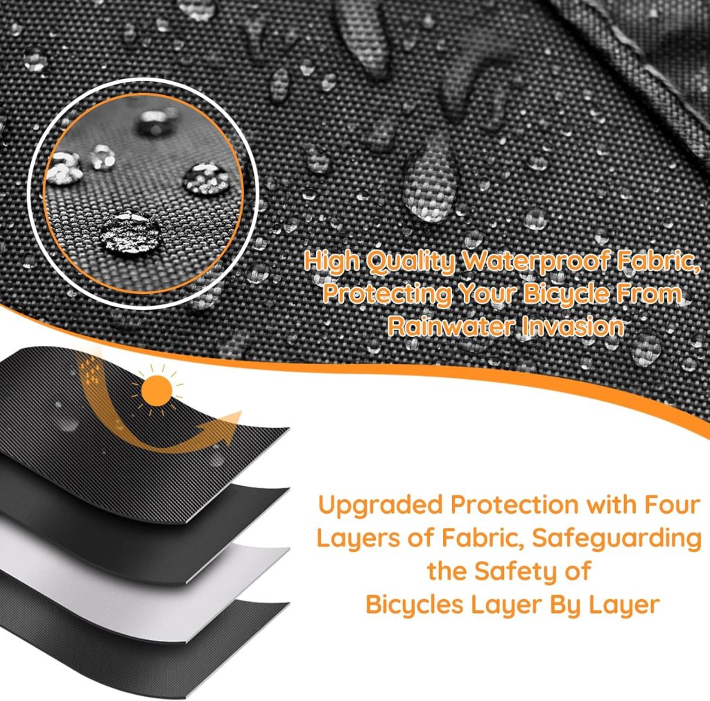 Kovshuiwe Adult Electric Tricycle Cover 26-29 inch 3 Wheel Bicycle Covers Heavy Duty 420D Oxford Strong UV Protection  Windproof, Waterproof Trike Bike Covers