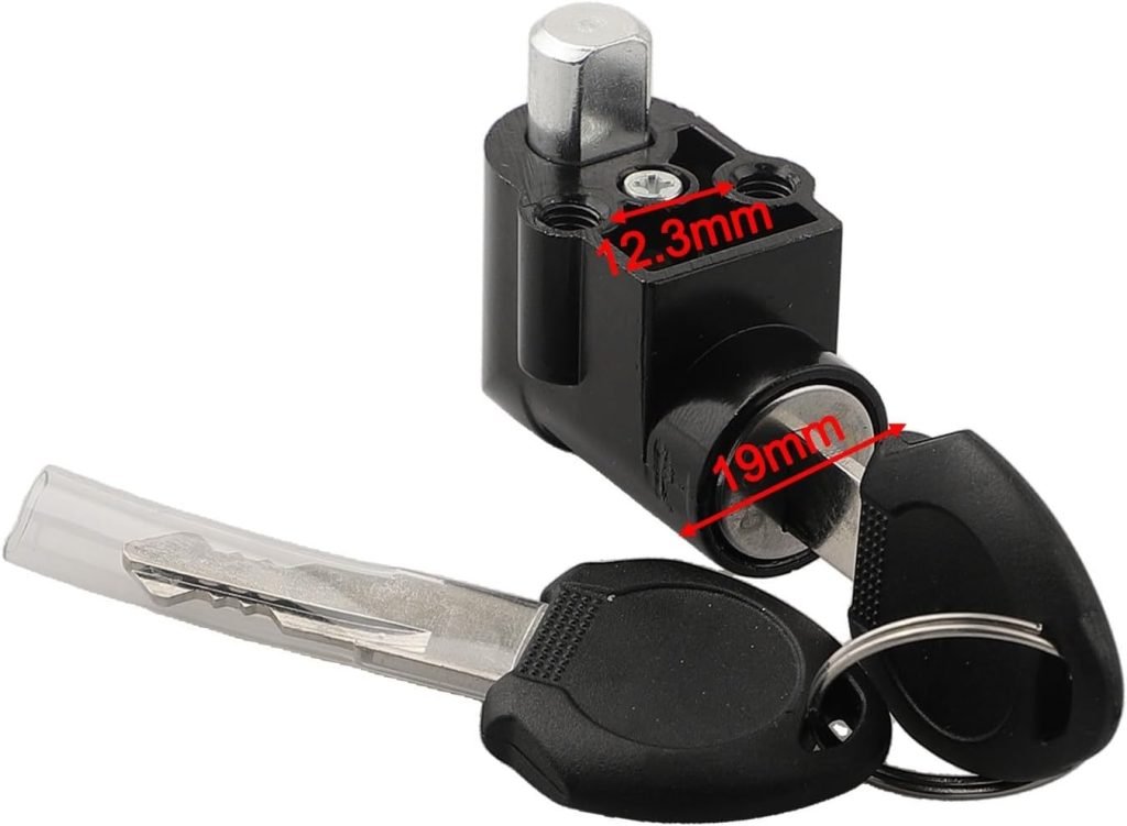 Electric Bike Battery Lock for Super 73 for Polly E-Bike Accessories, Electric Bicycle Ignition On-Off Key Switch, Aluminum Alloy Battery Case Lock, 12Mm /19Mm Fitting Diameter