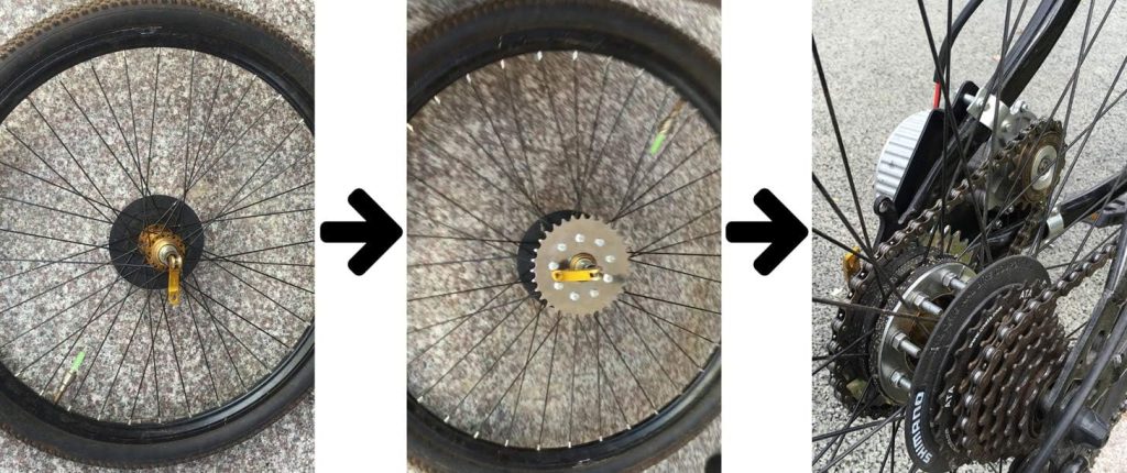 450 W Electric Bicycle Left Drive Conversion Installation kit can fit Most of The Usual Bicycle use Spoke Chain Wheel Chain Drive for City Bicycles
