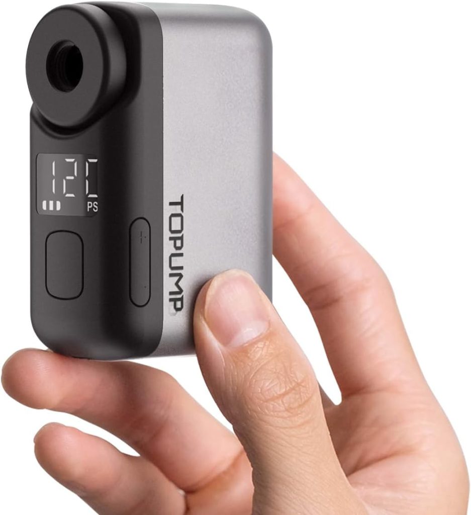 TOPUMP Tiny Pump Mini Bike Tire Pump with Gauge, 120PSI Portable Electric Bicycle Air Pump, Auto Stop, Type-C Rechargeable Battery with Presta and Schrader Valve TOPUMP Tiny Pump Mini Bike Tire Pump with Gauge, 120PSI Portable Electric Bicycle Air Pump, Auto Stop, Type-C Rechargeable Battery with Presta and Schrader Valve