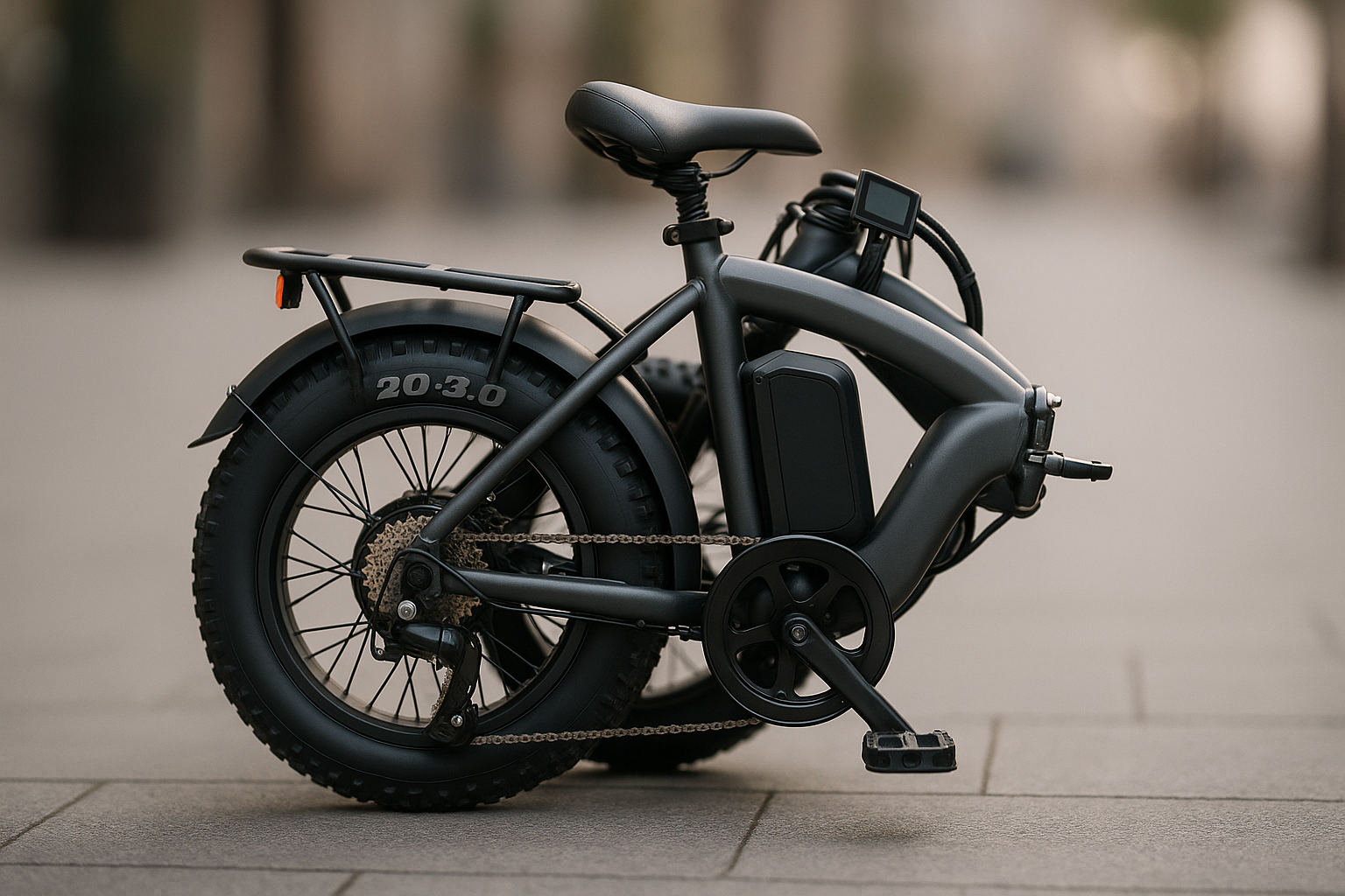Folding Electric Bike for Adults, 20″×3.0 Fat Tire Electric Bicycle, 374.4Wh Battery Ebike, 20MPH Electric Cargo Bike with LCD Color Display & 6 Speed Gears (Fits for 5’0+)