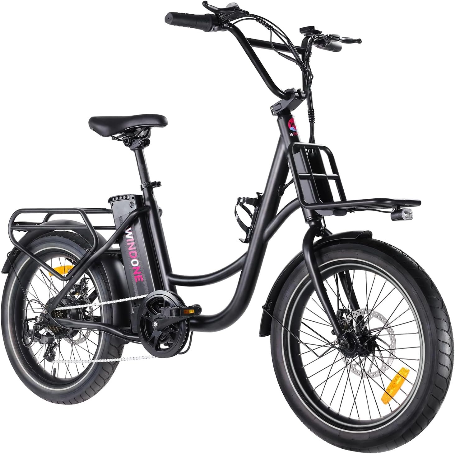 Windone E20/K2 Electric Bike for Adults, Max/28 MPH/46.6 Miles Range, 20×3/4 Tire and/750W Motor Ebike, Speed Urban Commuter Electric Bicycle, 36V10.4AH / 48V13AH Removable Battery