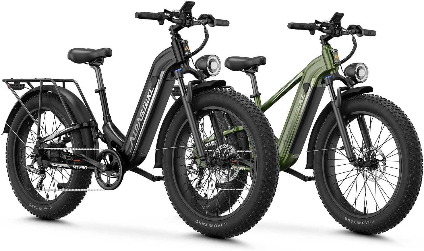 Aipas M1 Pro M2 Pro Electric Bike Combo, 1800W Peak Motor Fat Tire EBikes for Adults, Electric Mountain Bike with 48V 17.5Ah Battery, x 4.0 All-Terrain Tires, Speed, Miles Long Range Aipas M1 Pro M2 Pro Electric Bike Combo, 1800W Peak Motor Fat Tire EBikes for Adults, Electric Mountain Bike with 48V 17.5Ah Battery, x 4.0 All-Terrain Tires, Speed, Miles Long Range